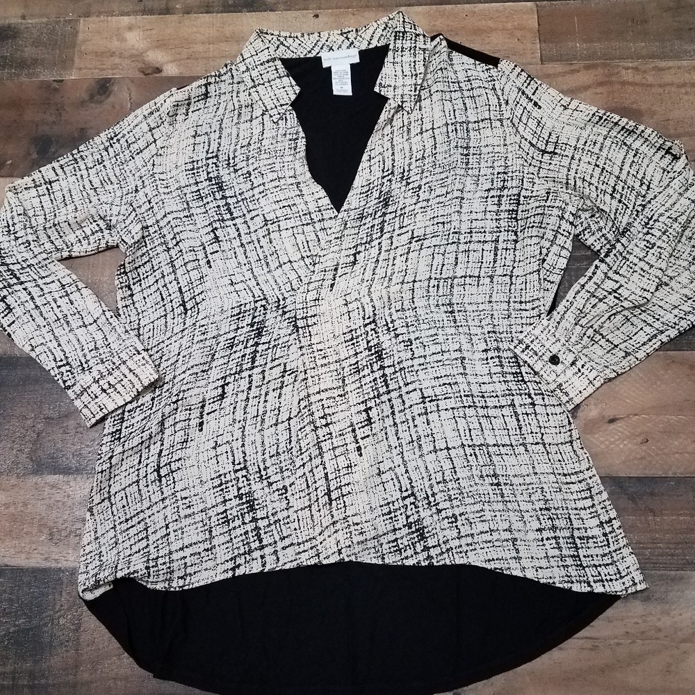 M Patterned Soft Surroundings Blouse - image 1
